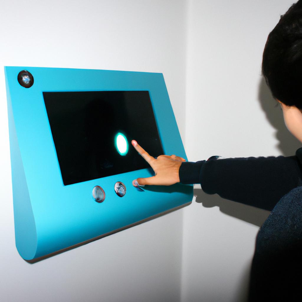 Person operating interactive display