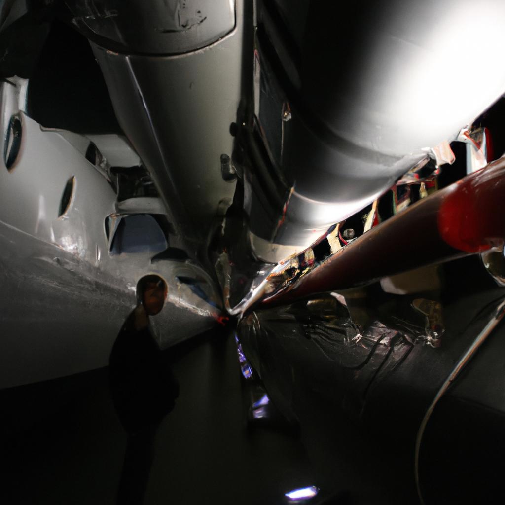 Person exploring submarine museum exhibit